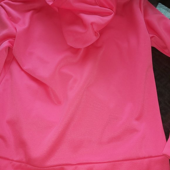 A hot pink pullover hoodie for girls ages 8-11. - Picture 2 of 5